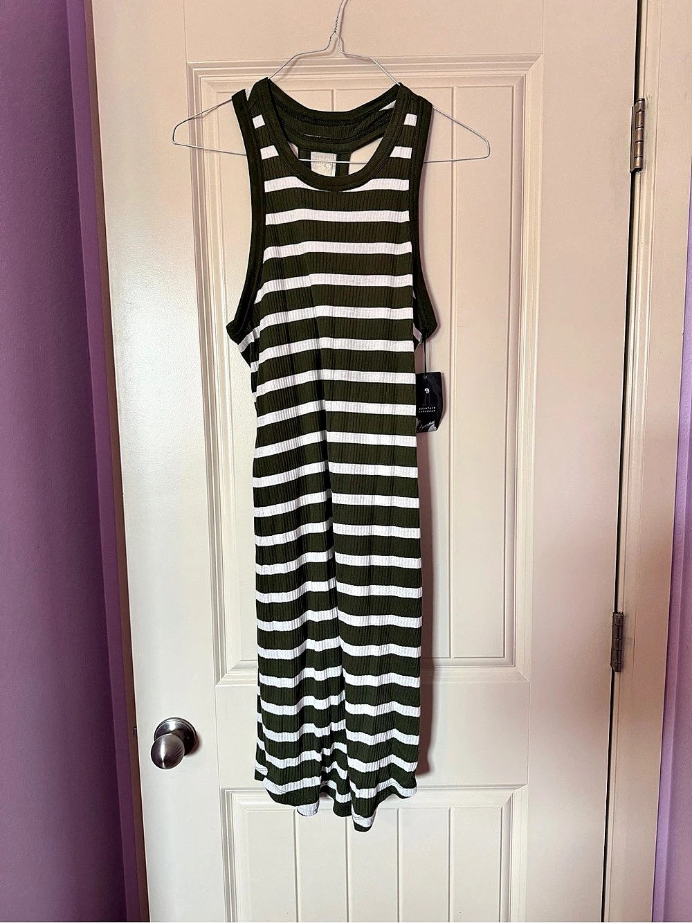 Mountain Hard Wear Loco Tank Dress Striped Maxi Dress in Green & White Large NWT